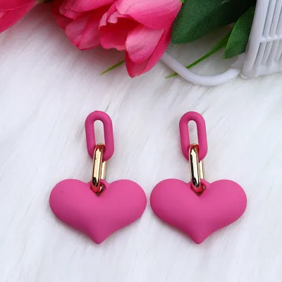 Acrylic Heart Candy Color Fashion Earrings