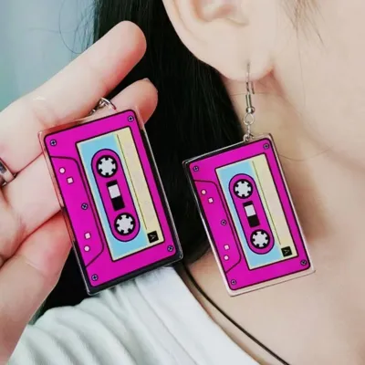 Creative Personality Acrylic Double-Sided Printed Earrings