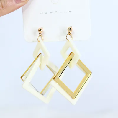 Fashion Acrylic Geometric Stitching Earrings Simple Commuter Style
