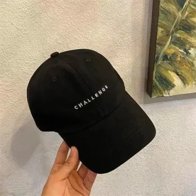 Women's Fashion Solid Color Letter Embroidered Cotton Cap