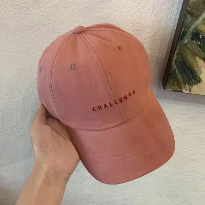 Women's Fashion Solid Color Letter Embroidered Cotton Cap
