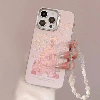 Women Gradient Dream Castle Fireworks Laser Apple Mobile Phone Hard Shell Protective Case