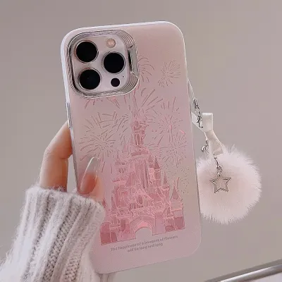 Women Gradient Dream Castle Fireworks Laser Apple Mobile Phone Hard Shell Protective Case