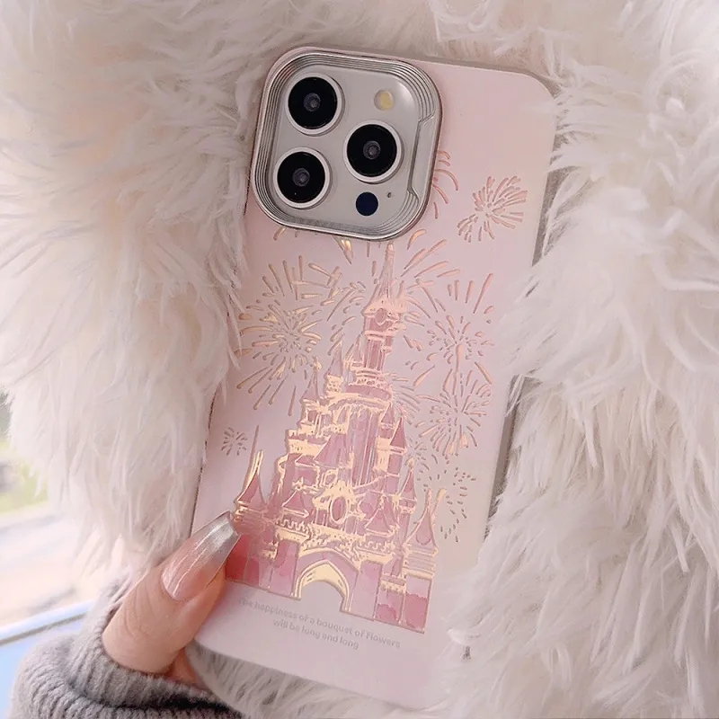Women Gradient Dream Castle Fireworks Laser Apple Mobile Phone Hard Shell Protective Case