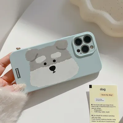 Women Cartoon Cute Graffiti Oil Painting Puppy Apple Mobile Phone Soft TPU Protective Case