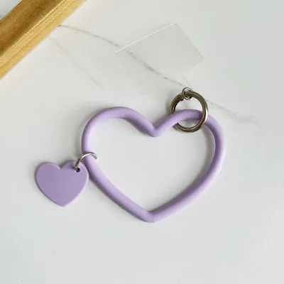 Women Simple Heart-Shaped Transparent Color Silicone Bracelet Phone Lanyard