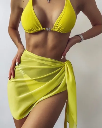Women Chiffon Lace-Up Shawl Swimwear Cover-Ups