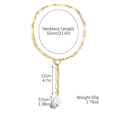 Women's Simple Imitation Pearl Twisted Chain Necklace