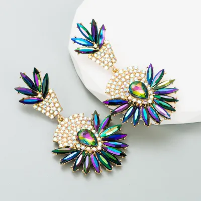 Bohemian Style Alloy Rhinestone Geometric Earrings