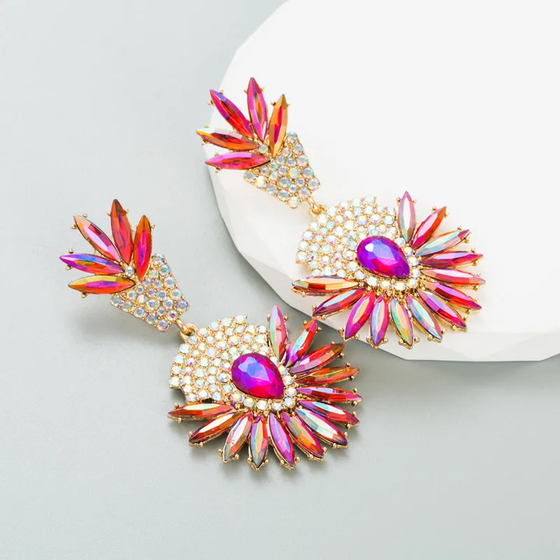 Bohemian Style Alloy Rhinestone Geometric Earrings