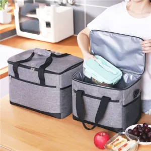 Large Capacity Oxford Cloth Thickened Waterproof Insulated Lunch Bag for Picnic