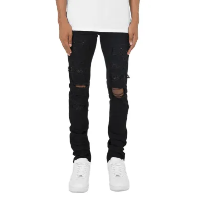 Men Fashion Casual Jogger Plus Size Ripped Denim Jeans