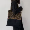 Leopard Print Patchwork Black Canvas