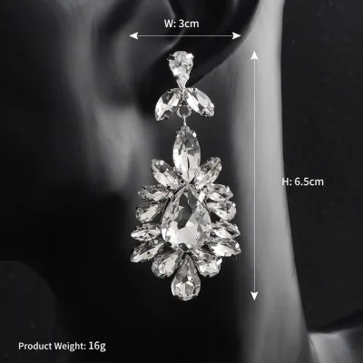 Exaggerated Fashion Leaf Rhinestone Alloy Earrings