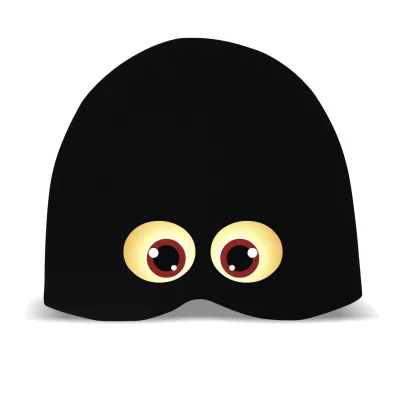 Simple Neutral Solid Color Funny Expression Print Cotton Headscarf Hat
