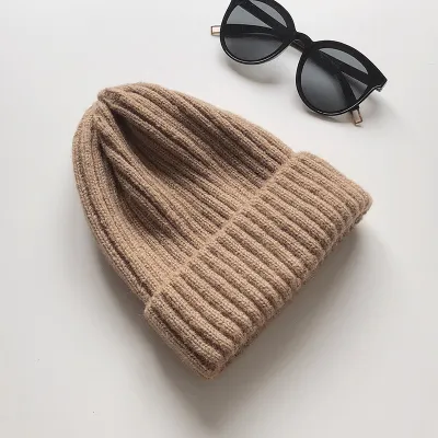 Winter Neutral Simple Solid Color Warm Acrylic Beanie Dome Top