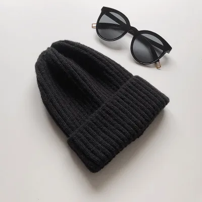 Winter Neutral Simple Solid Color Warm Acrylic Beanie Dome Top