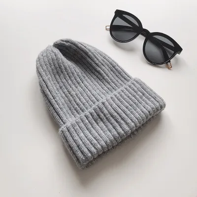Winter Neutral Simple Solid Color Warm Acrylic Beanie Dome Top