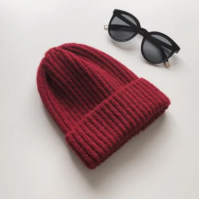 Winter Neutral Simple Solid Color Warm Acrylic Beanie Dome Top