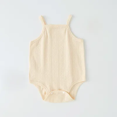Kids Baby Boys Girls Casual Cute Solid Color Sleeveless Romper Triangle Climb