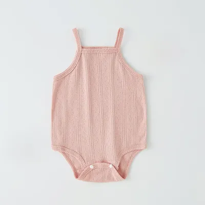 Kids Baby Boys Girls Casual Cute Solid Color Sleeveless Romper Triangle Climb