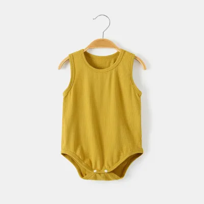 Kids Baby Boys Girls Casual Cute Modal Letters Print Sleeveless Romper Pullover Triangle Climb Neutral