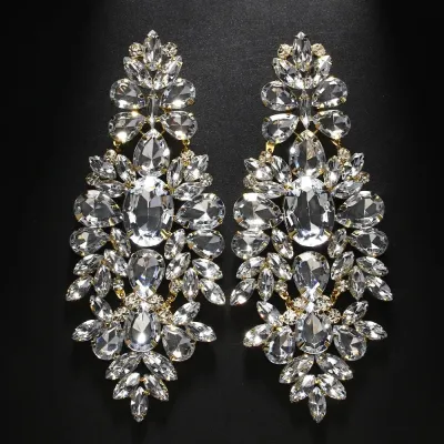 Fashion Exaggerated Geometric Rhinestone Earrings
