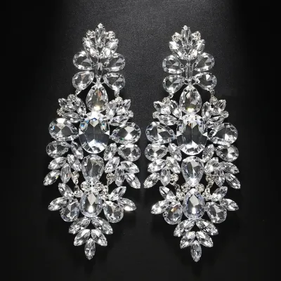 Fashion Exaggerated Geometric Rhinestone Earrings