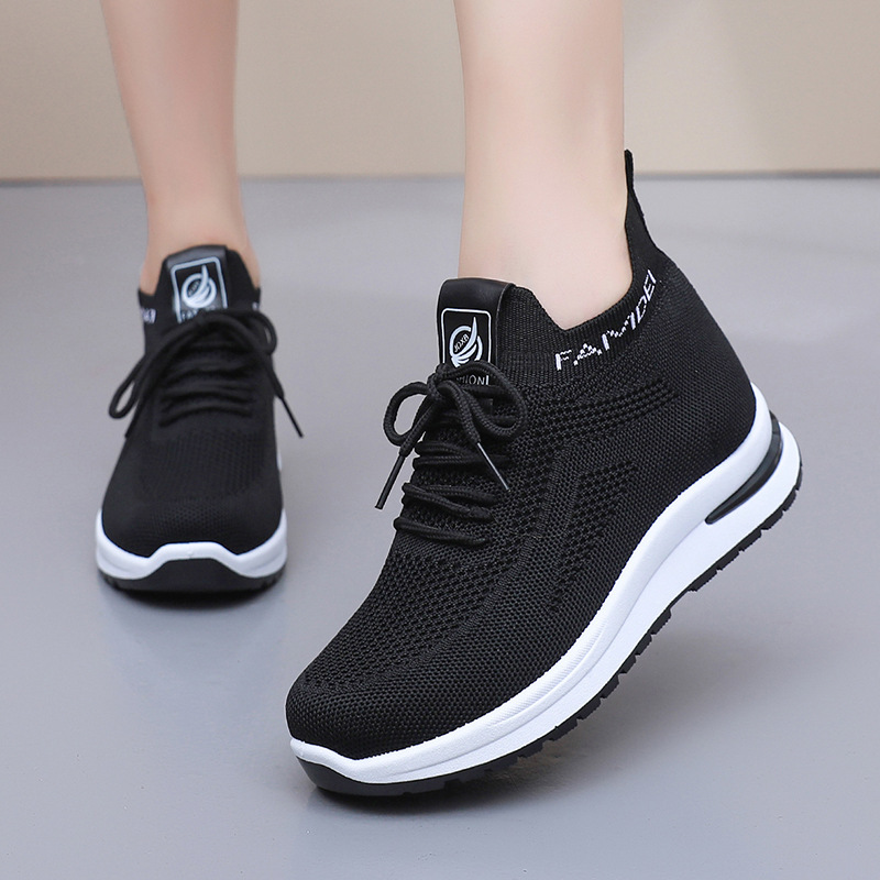 Wholesale Women Fashionable Casual Breathable Mesh Fly-Woven
