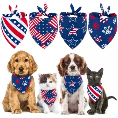 Simple Creative American Independence Day Flag Printed Pet Cat Dog Slipper Triangle
