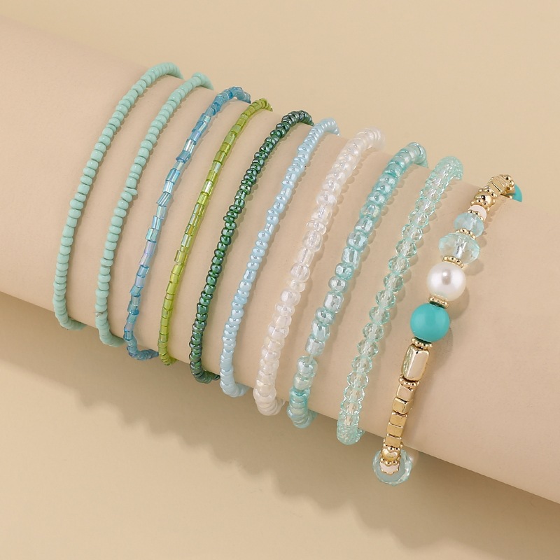 【TATIANA】PEARL AND COLOR CUBIC JEWEL BRACELET★SET TATIANA】PEARL AND COLOR CUBIC JEWEL BRACELET☆SET