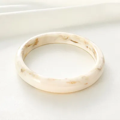 Women Vintage Round Semi-Transparent Acrylic Bracelet