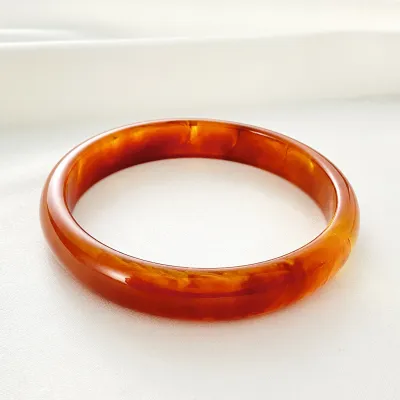 Women Vintage Round Semi-Transparent Acrylic Bracelet