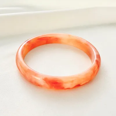 Women Vintage Round Semi-Transparent Acrylic Bracelet