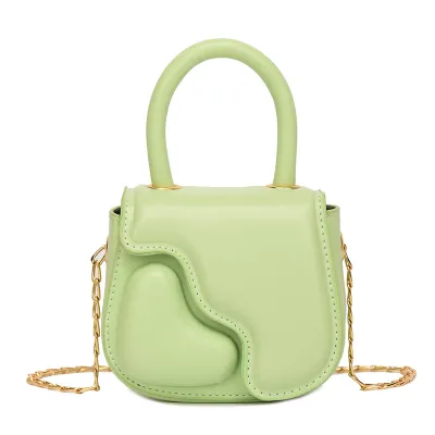 Kids Girls Heart Solid Color Crossbody Bag