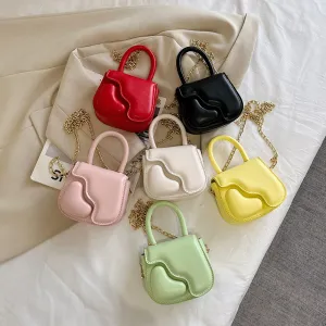 Kids Girls Heart Solid Color Crossbody Bag