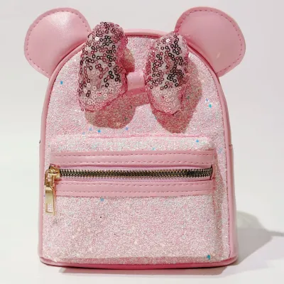 Kids Girls Sweet Cute Cartoon Sequin Bow Backpack Bag for Kindergarten