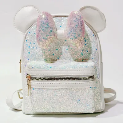 Kids Girls Sweet Cute Cartoon Sequin Bow Backpack Bag for Kindergarten