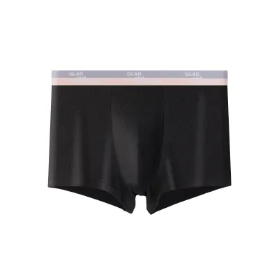 Men Casual Basic Letter Print Cotton Mid Waist Boxer Pants