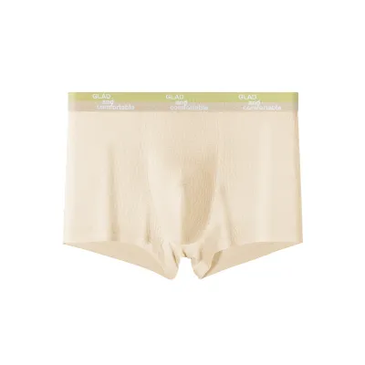 Men Casual Basic Letter Print Cotton Mid Waist Boxer Pants