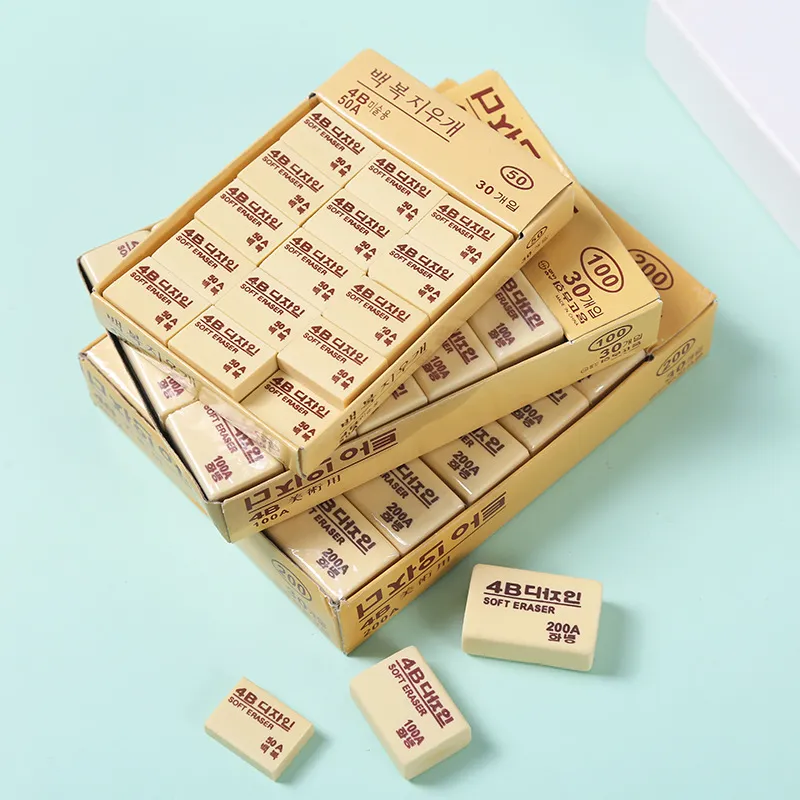 Simple Student Stationery 4B Eraser 30-Bag - TPR Rectangle Wipe Eraser