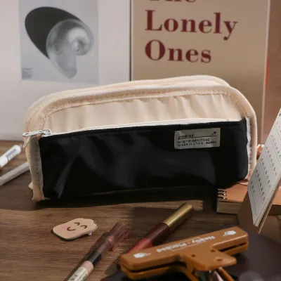 Simple Student Stationery Large Capacity Canvas Pencil Bag
