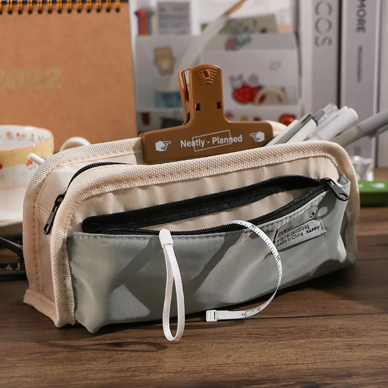 Simple Student Stationery Large Capacity Canvas Pencil Bag