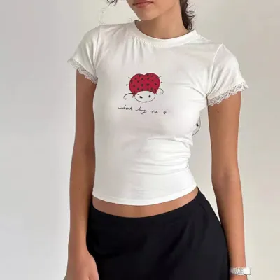 Women Fashion Print Short Sleeve T-Shirt