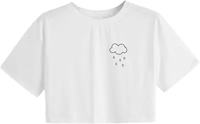 Women Simple Solid Color Short-Sleeved Crop Cotton T-Shirt