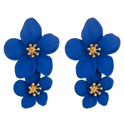 Women Fashion Alloy Flower Earrings