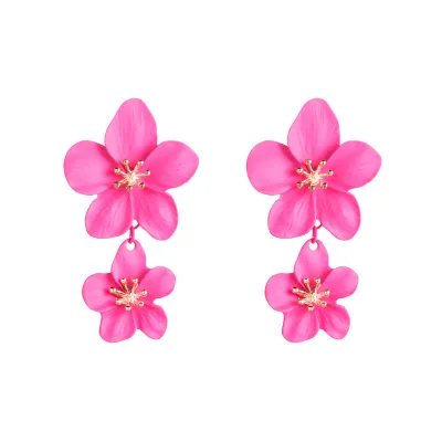Women Fashion Alloy Flower Earrings