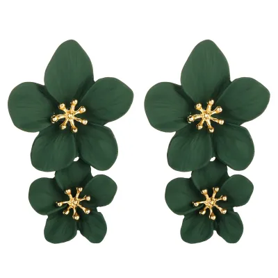 Women Fashion Alloy Flower Earrings