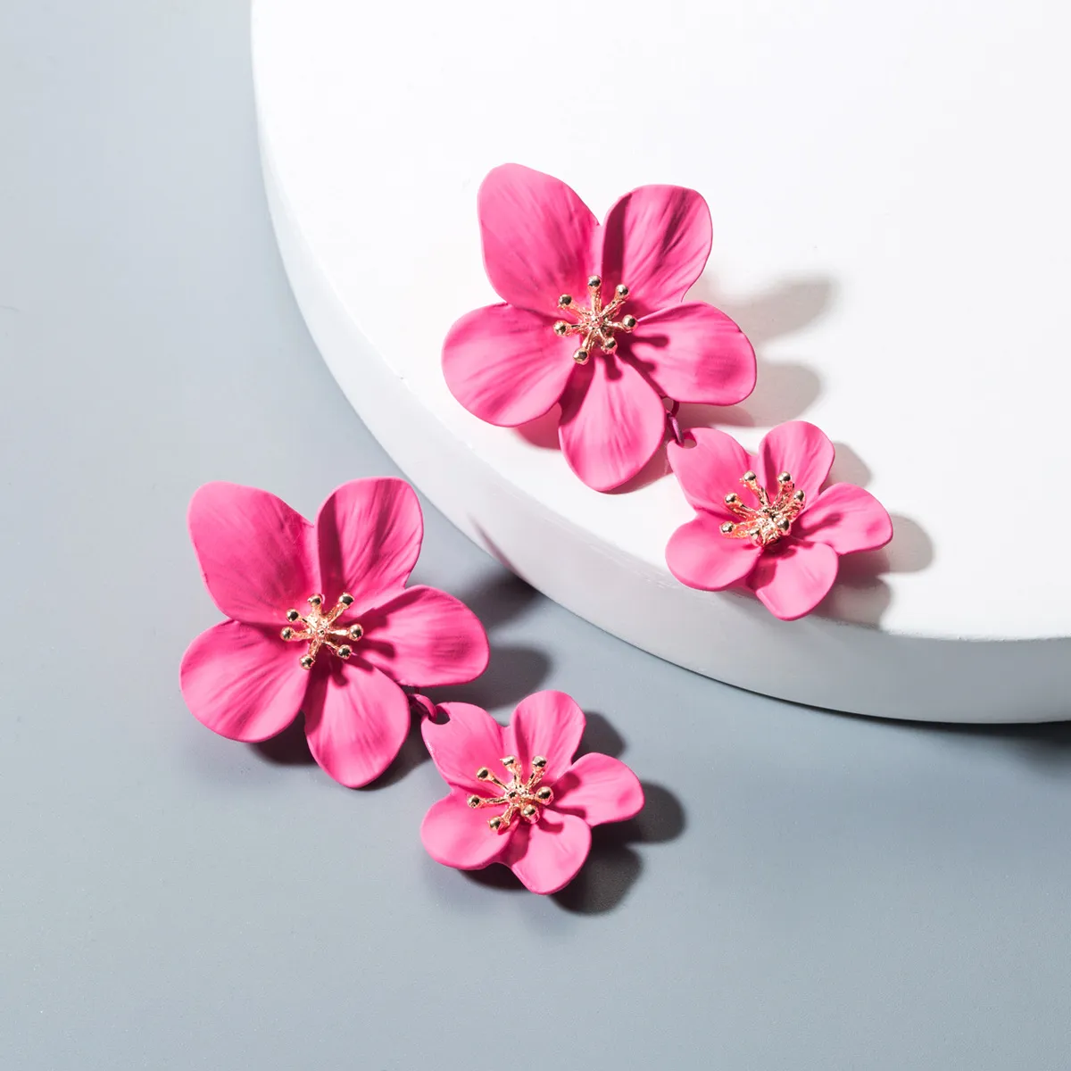 Women Fashion Alloy Flower Earrings
