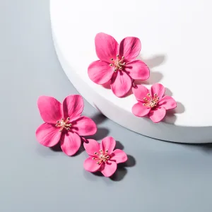 Women Fashion Alloy Flower Earrings